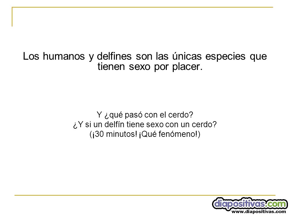 Los humanos y delfines son las únicas especies que tienen sexo por placer.