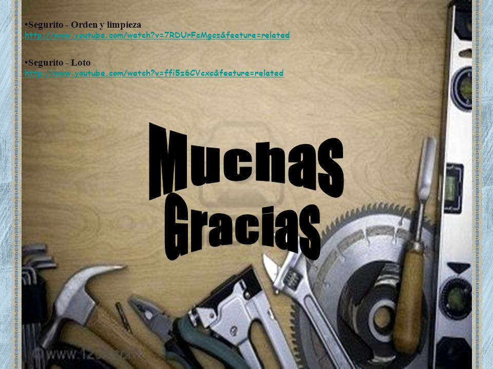 Muchas Gracias Segurito - Orden y limpieza Segurito - Loto