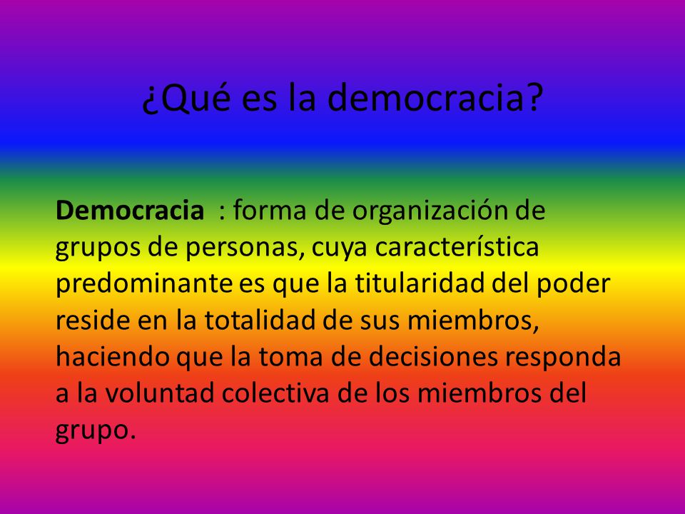¿Qué es la democracia