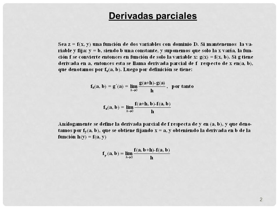Derivadas parciales