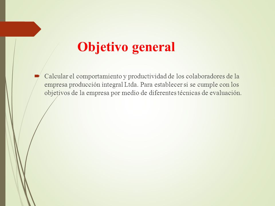 Objetivo general