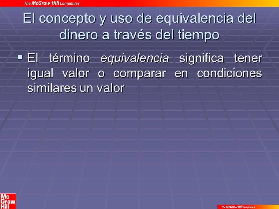 El concepto y uso de equivalencia del dinero a través del tiempo