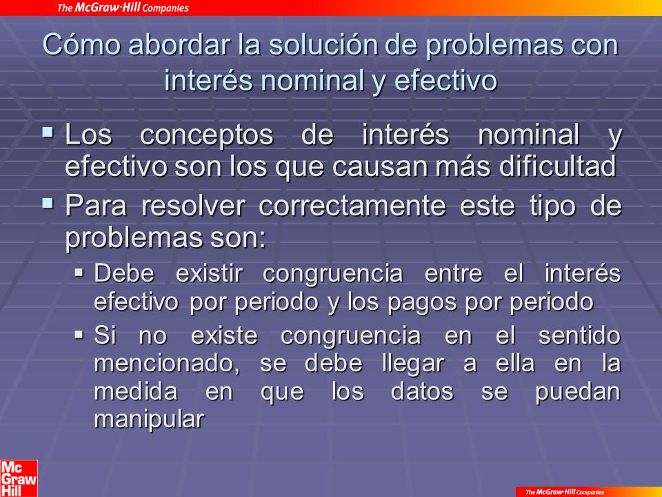 Cómo abordar la solución de problemas con interés nominal y efectivo