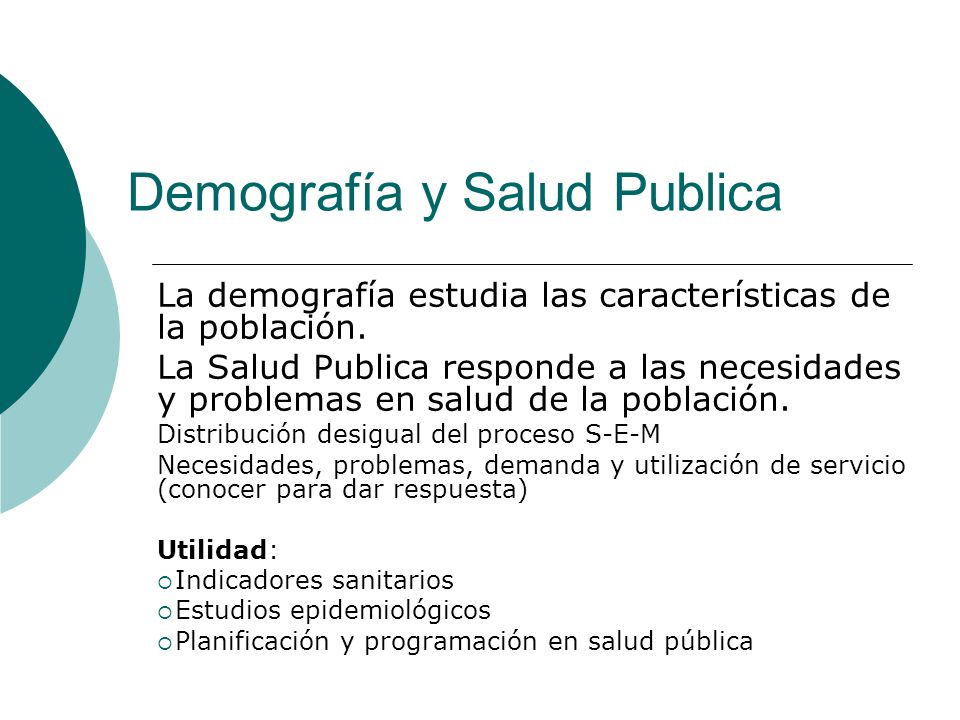 Demografía y Salud Publica