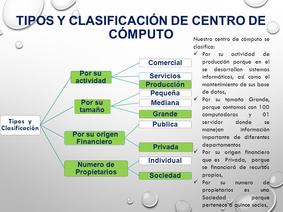 Tipos y clasificación de Centro de Cómputo