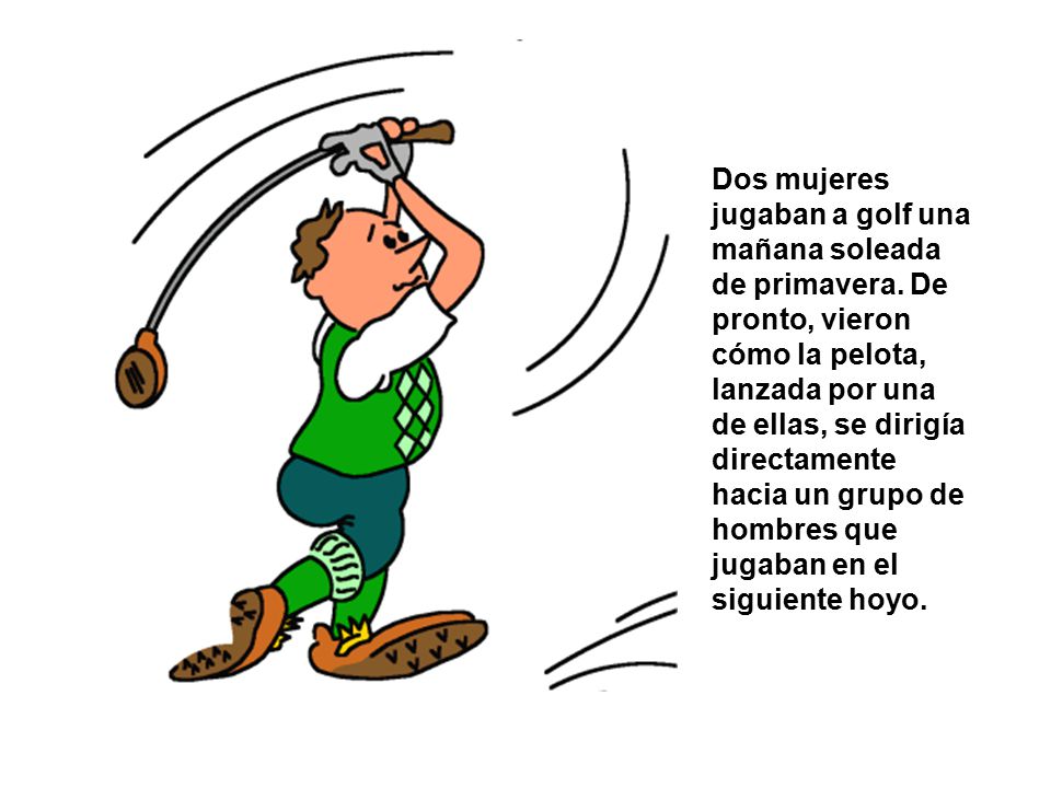 Dos mujeres jugaban a golf una mañana soleada de primavera