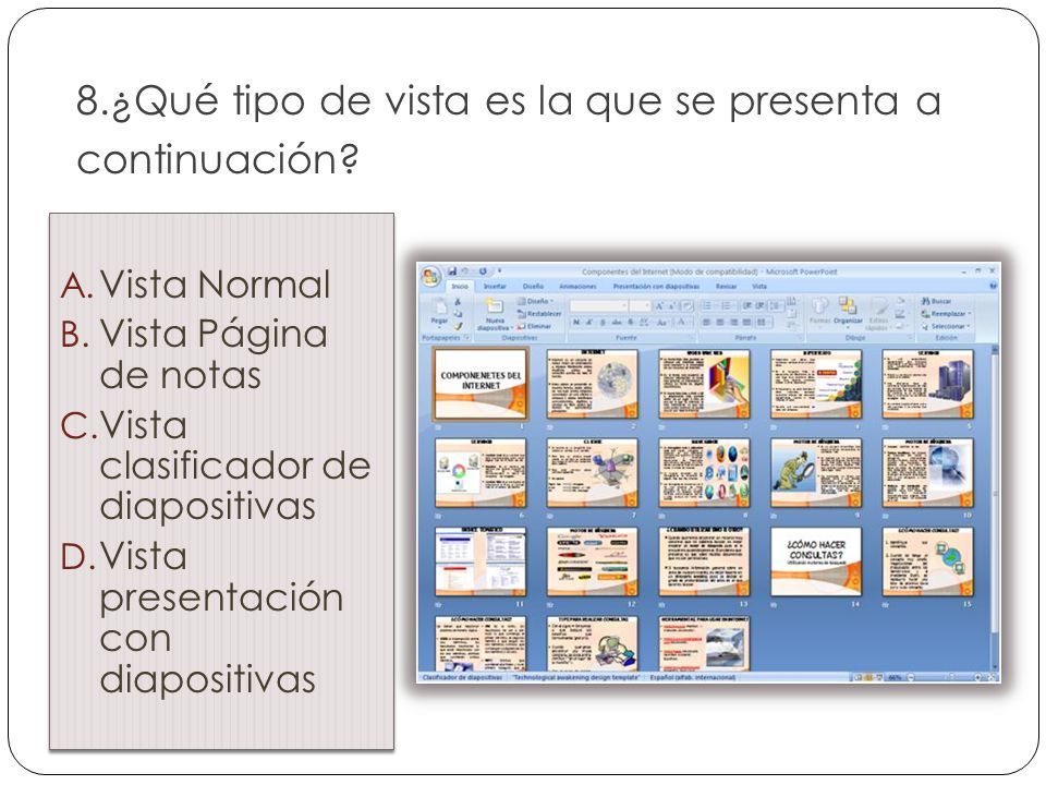 8.¿Qué tipo de vista es la que se presenta a continuación