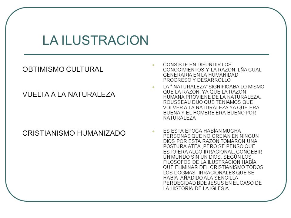 LA ILUSTRACION OBTIMISMO CULTURAL VUELTA A LA NATURALEZA