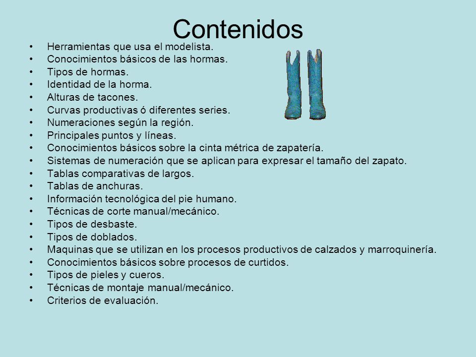 Contenidos Herramientas que usa el modelista.