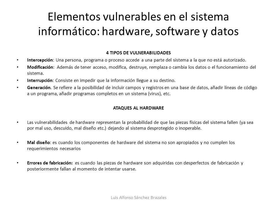 4 TIPOS DE VULNERABILIDADES