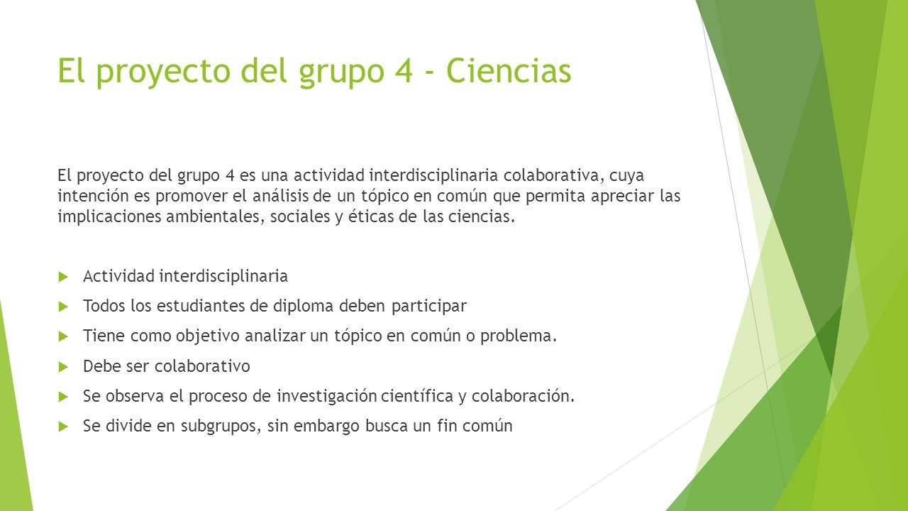 El proyecto del grupo 4 - Ciencias