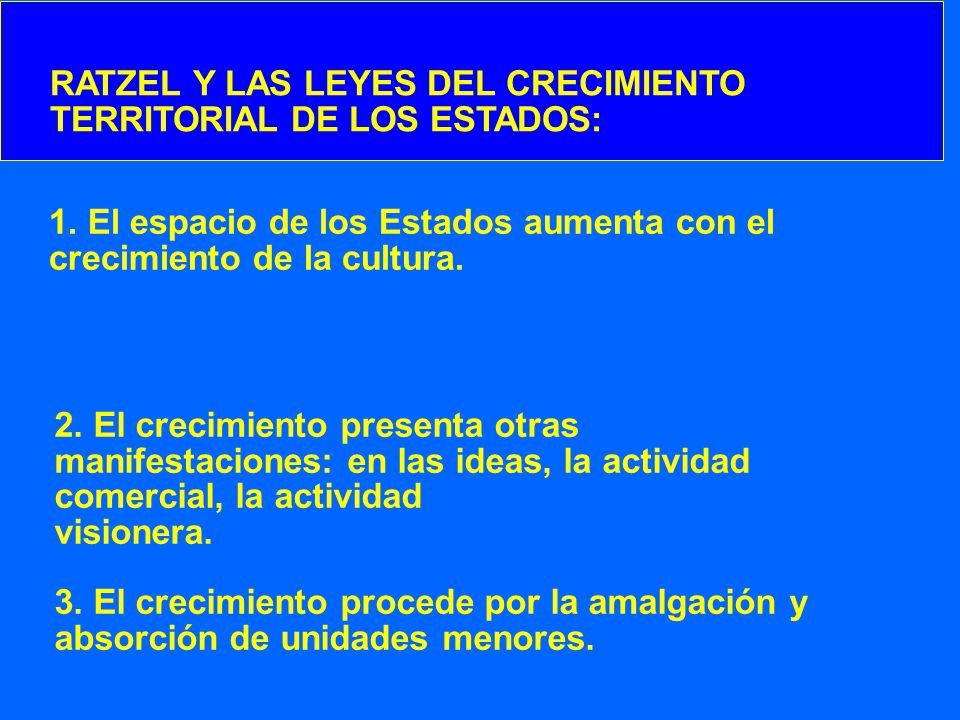 RATZEL Y LAS LEYES DEL CRECIMIENTO TERRITORIAL DE LOS ESTADOS: