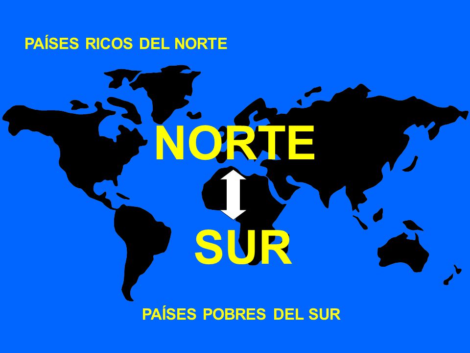 PAÍSES RICOS DEL NORTE NORTE SUR PAÍSES POBRES DEL SUR