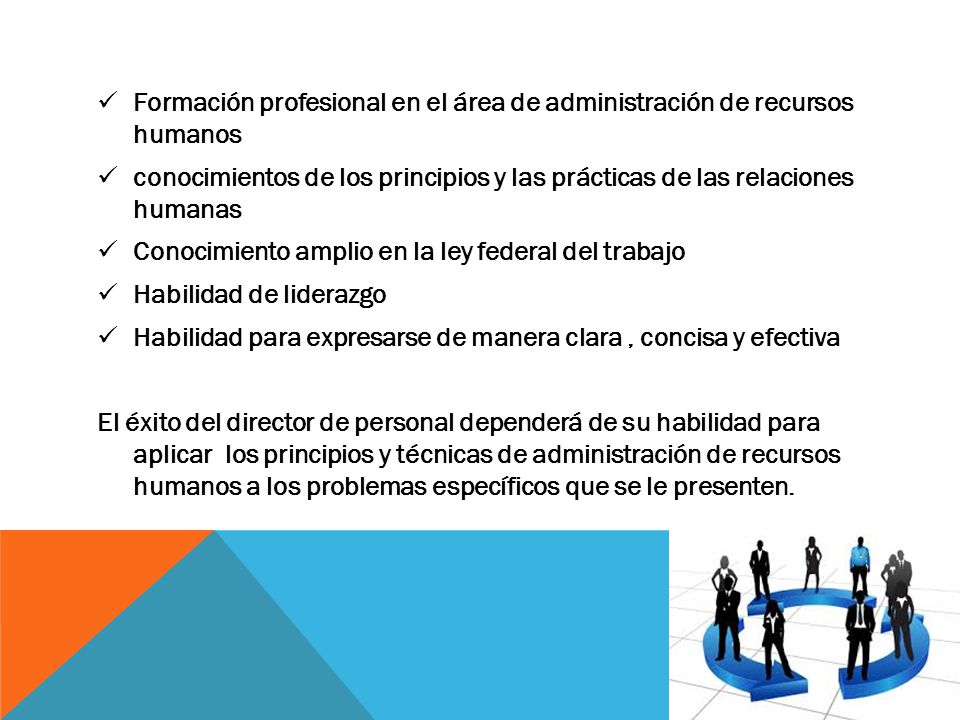 Formación profesional en el área de administración de recursos humanos