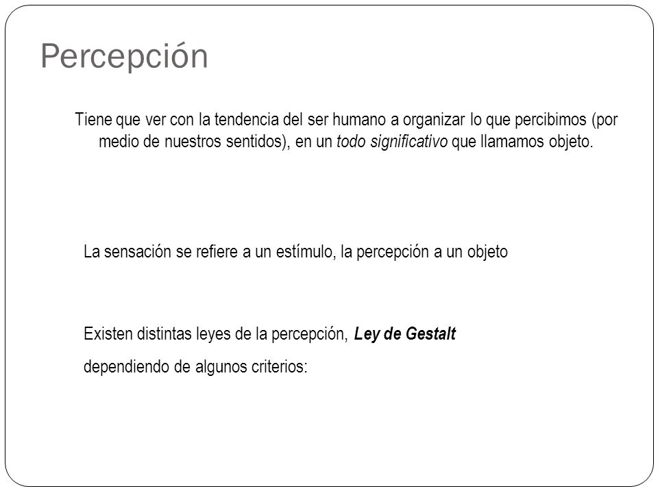 Percepción