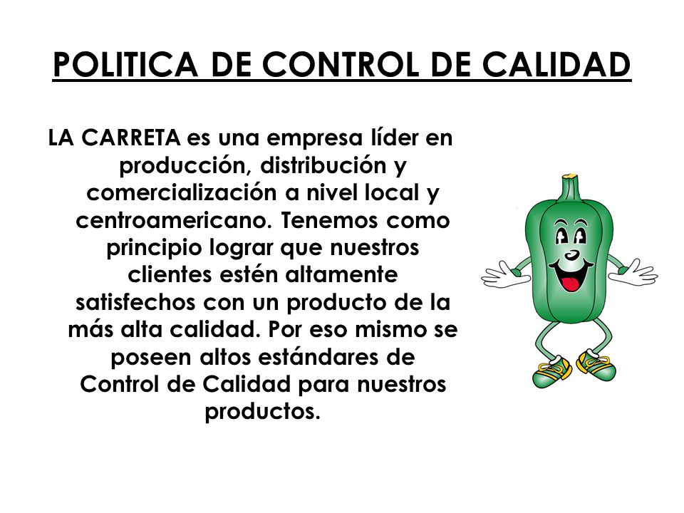 POLITICA DE CONTROL DE CALIDAD