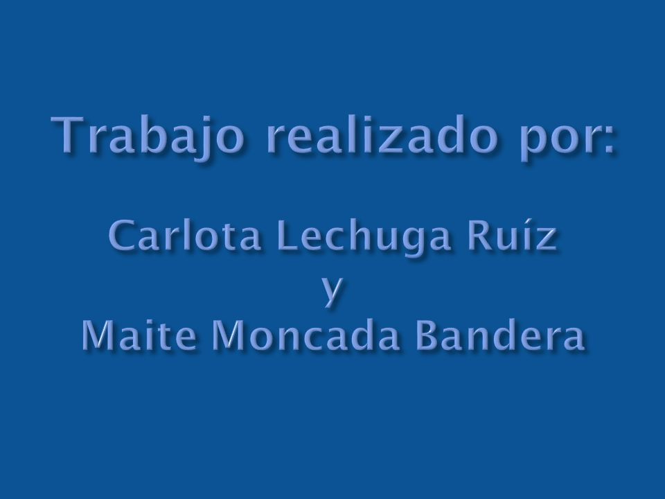 Trabajo realizado por: Carlota Lechuga Ruíz y Maite Moncada Bandera