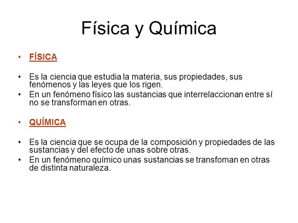 Física y Química FÍSICA
