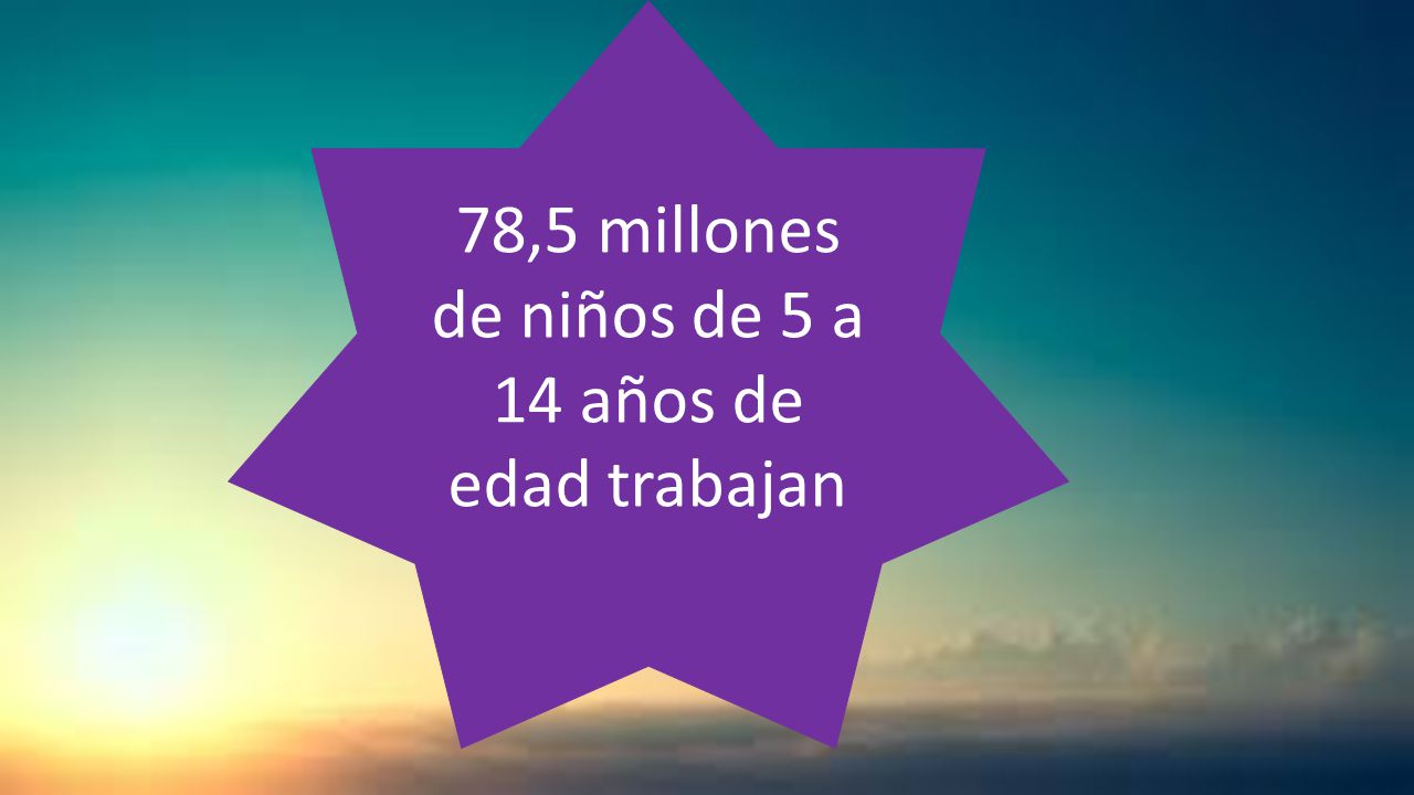 78,5 millones de niños de 5 a 14 años de edad trabajan