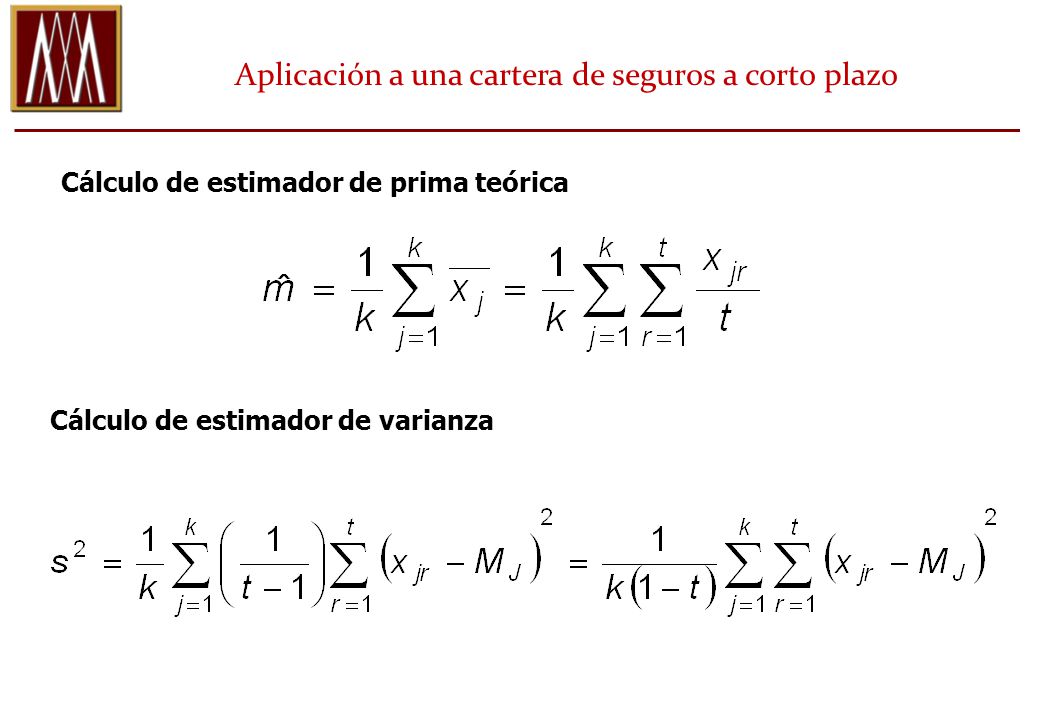 Aplicación a una cartera de seguros a corto plazo