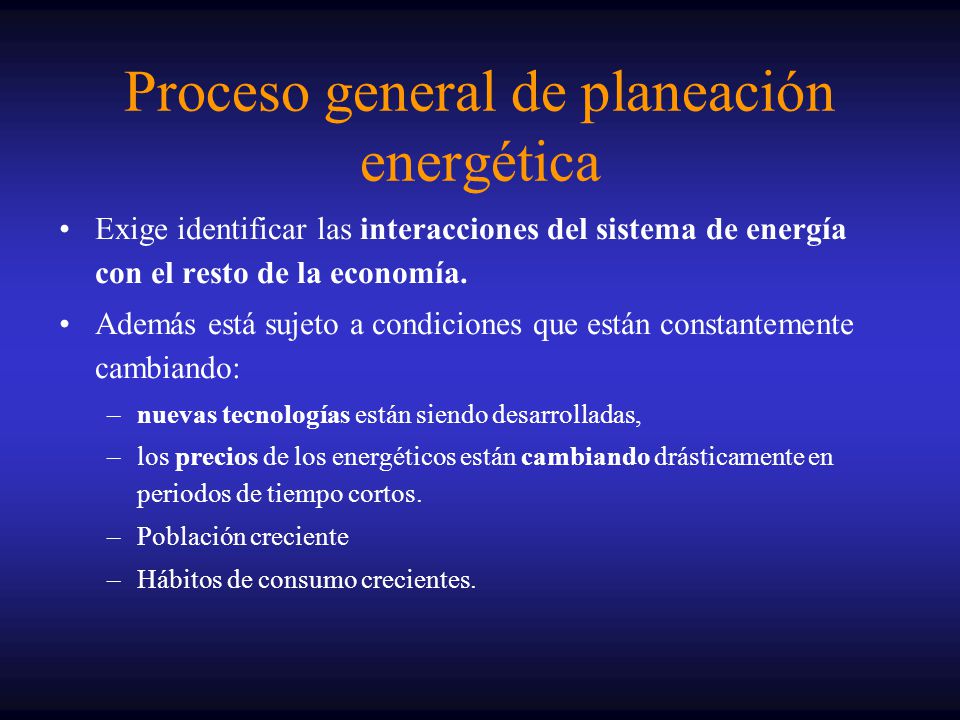 Proceso general de planeación energética
