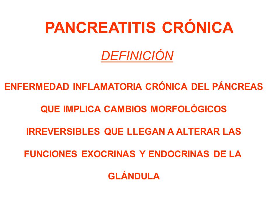 PANCREATITIS CRÓNICA DEFINICIÓN