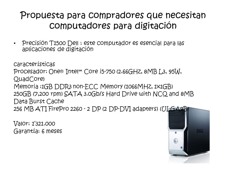 Propuesta para compradores que necesitan computadores para digitación