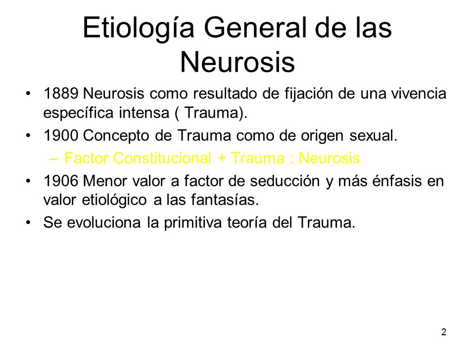 Etiología General de las Neurosis