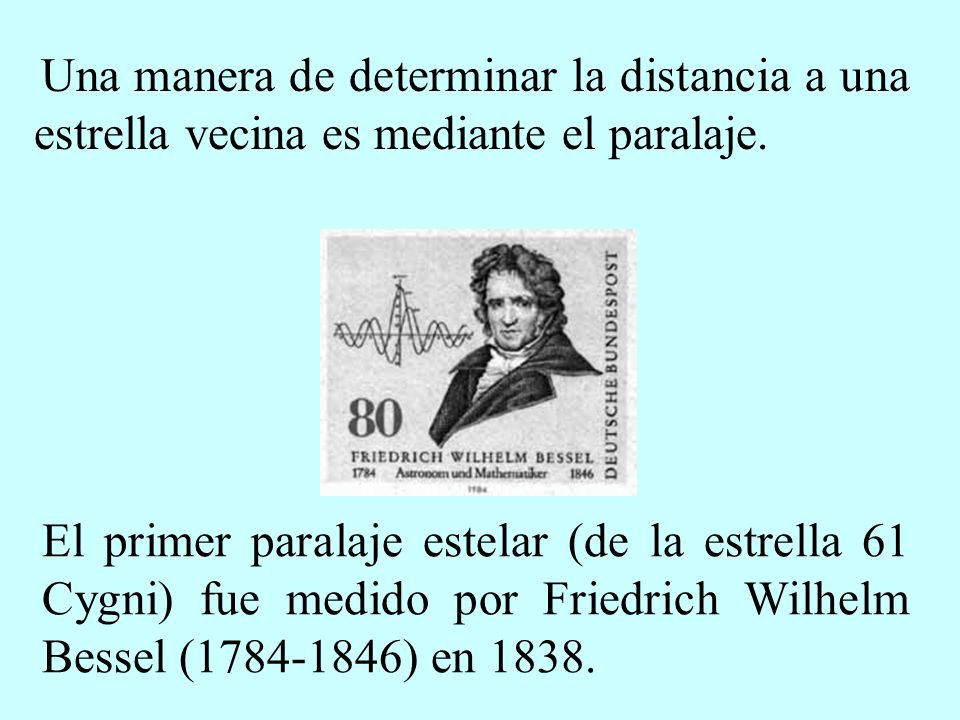 Una manera de determinar la distancia a una estrella vecina es mediante el paralaje.