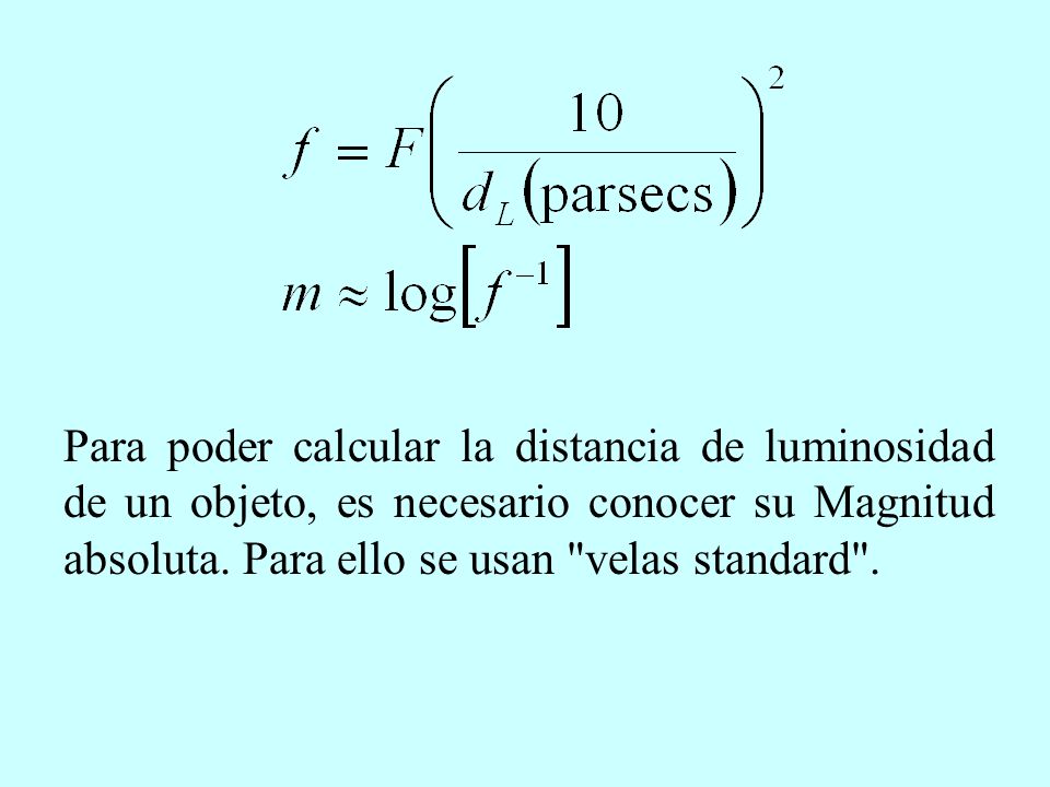 Para poder calcular la distancia de luminosidad de un objeto, es necesario conocer su Magnitud absoluta.