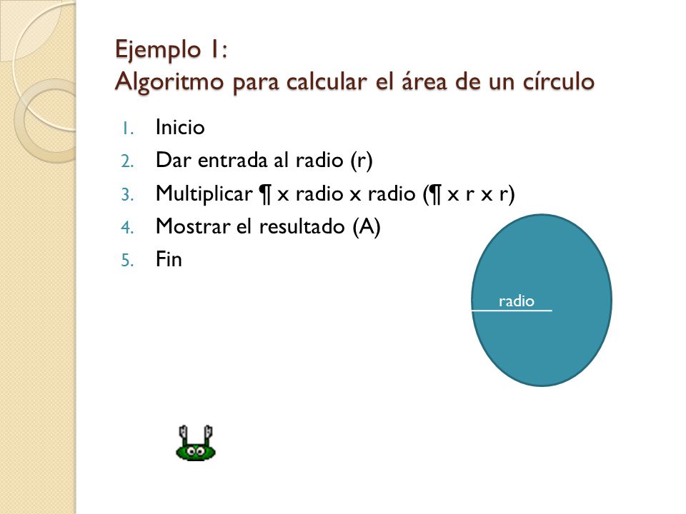 Ejemplo 1: Algoritmo para calcular el área de un círculo