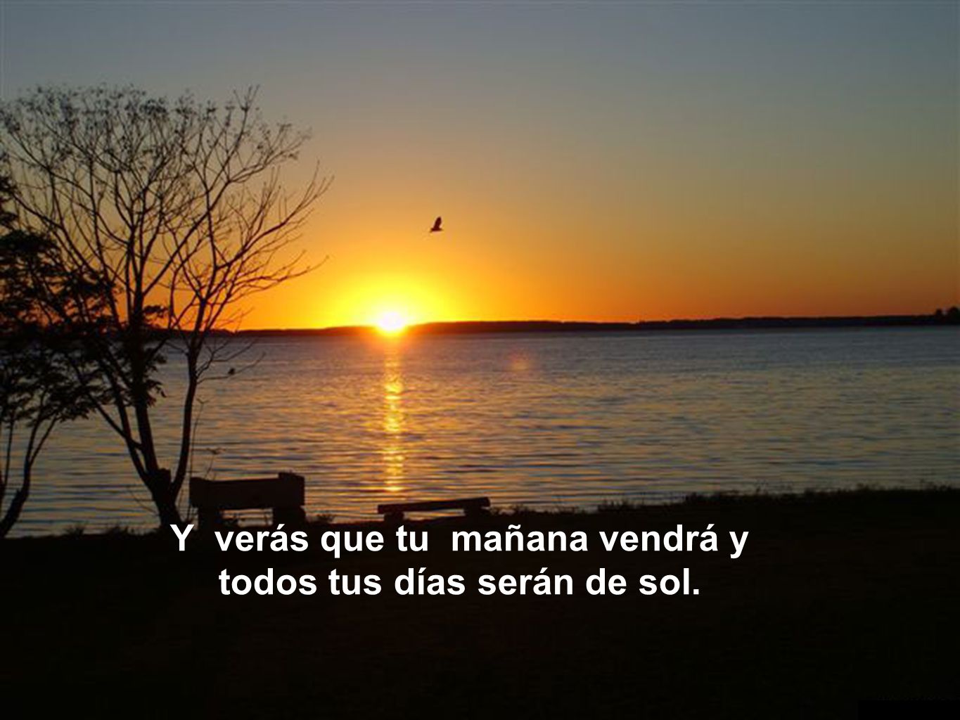 Y verás que tu mañana vendrá y todos tus días serán de sol.