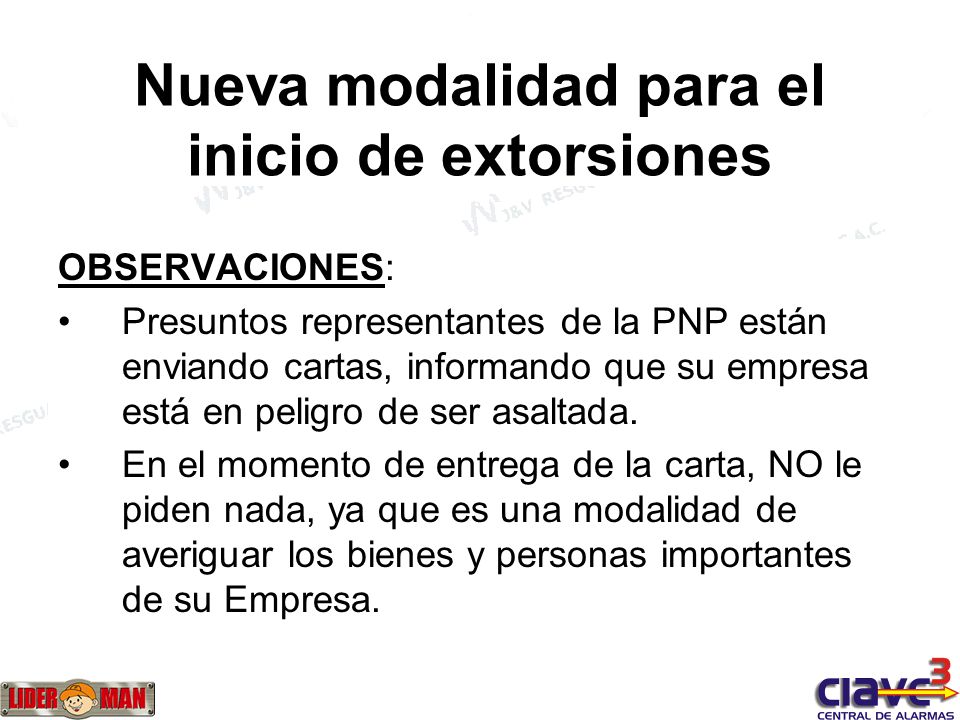 Nueva modalidad para el inicio de extorsiones