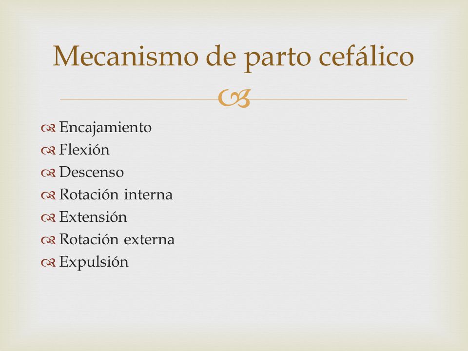 Mecanismo de parto cefálico