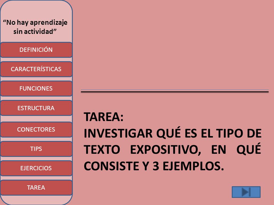 TAREA: INVESTIGAR QUÉ ES EL TIPO DE TEXTO EXPOSITIVO, EN QUÉ CONSISTE Y 3 EJEMPLOS.