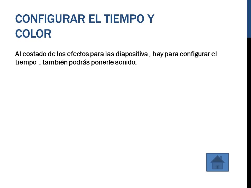 Configurar el tiempo y color