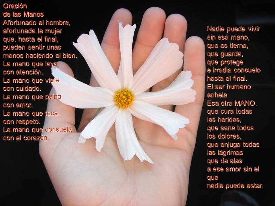 Oración de las Manos Afortunado el hombre, afortunada la mujer