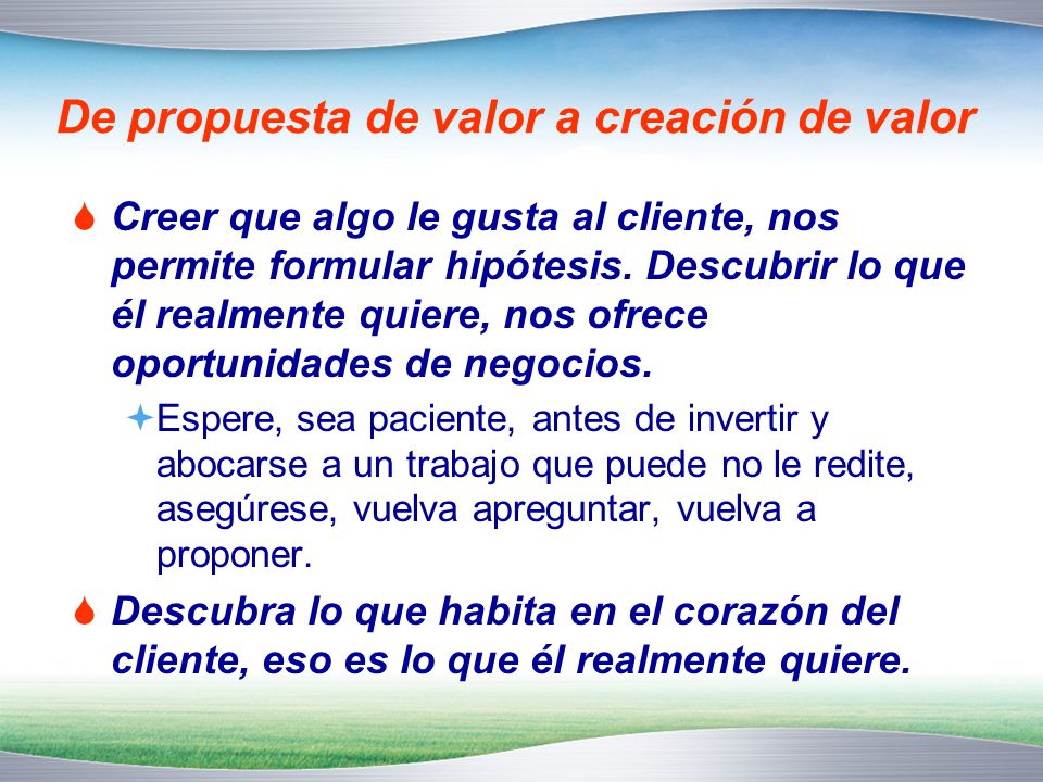 De propuesta de valor a creación de valor