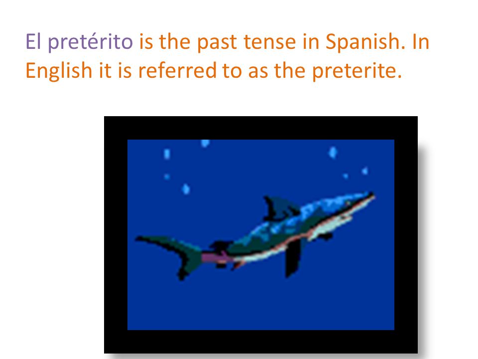 El pretérito is the past tense in Spanish