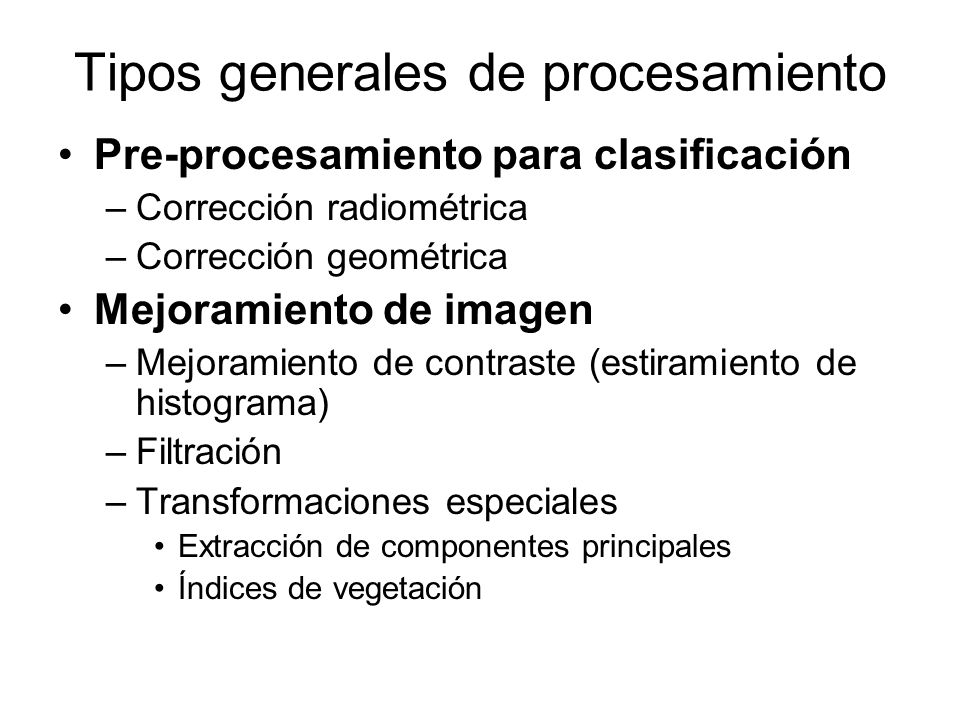 Tipos generales de procesamiento