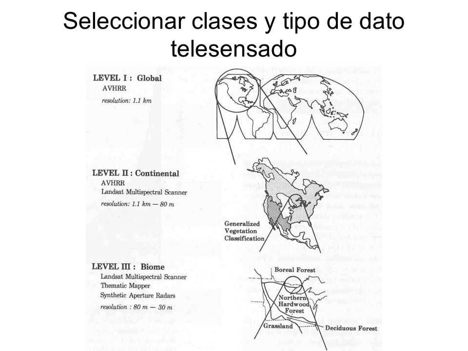 Seleccionar clases y tipo de dato telesensado