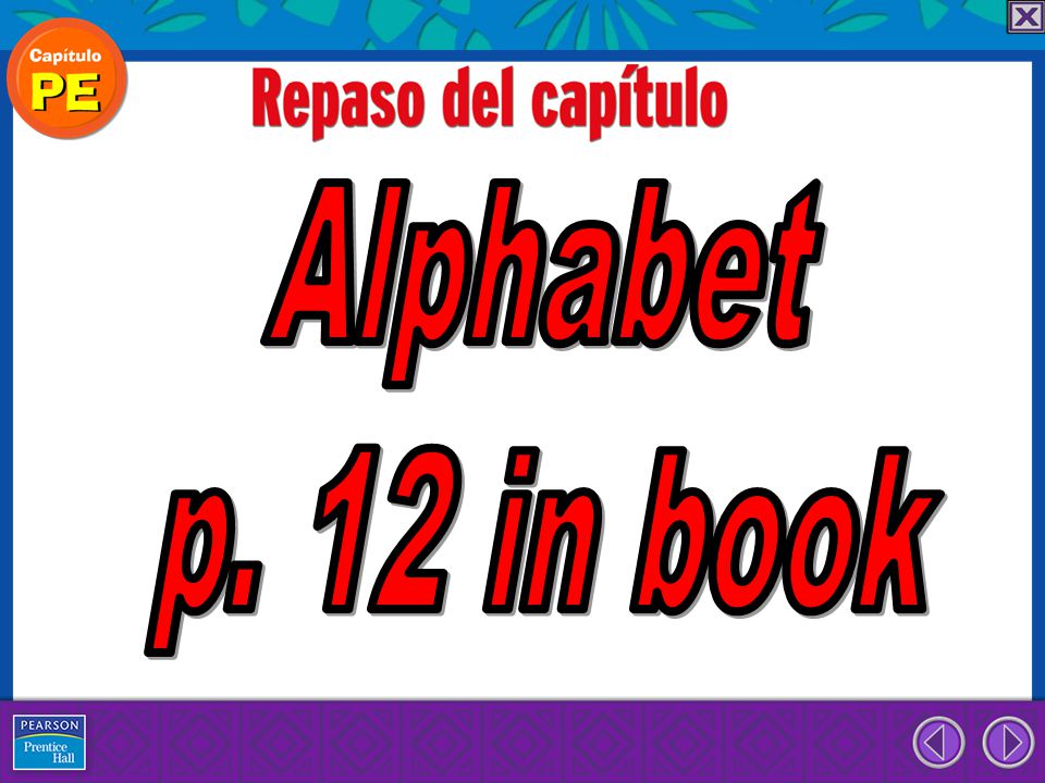 Alphabet p. 12 in book