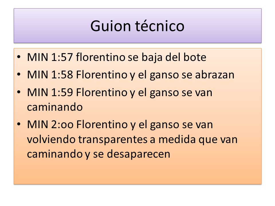 Guion técnico MIN 1:57 florentino se baja del bote