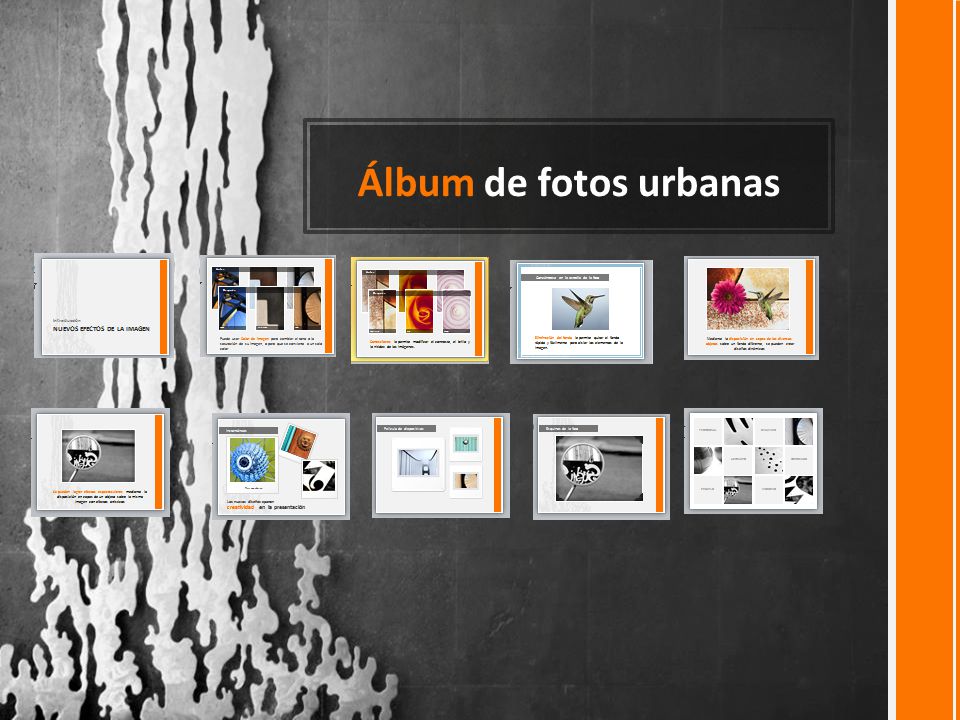 Álbum de fotos urbanas Esta plantilla se puede usar como filtro de inicio para un álbum de fotos.