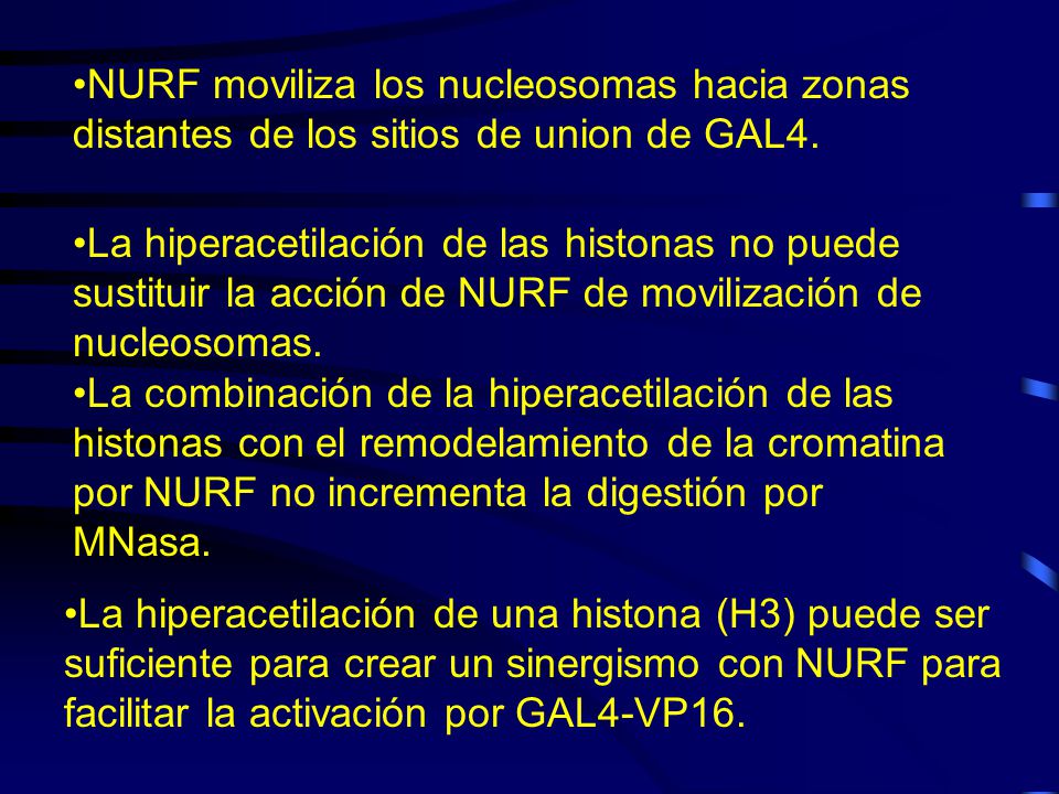 NURF moviliza los nucleosomas hacia zonas distantes de los sitios de union de GAL4.