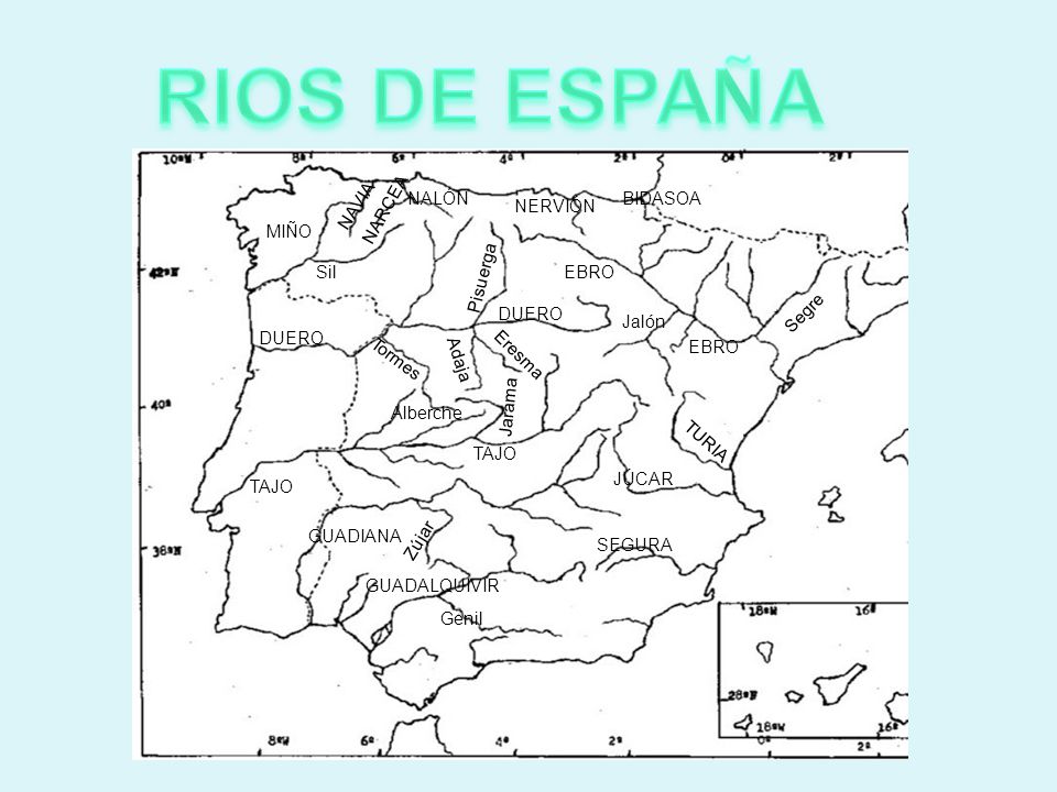 RIOS DE ESPAÑA NALÓN BIDASOA NAVIA NARCEA NERVIÓN MIÑO Sil Pisuerga
