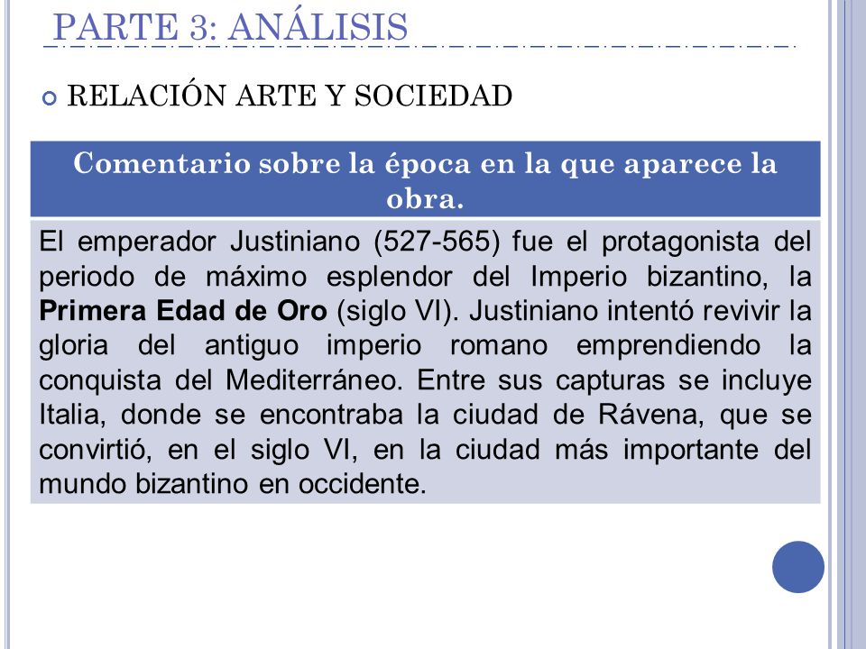Comentario sobre la época en la que aparece la obra.
