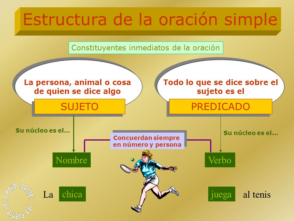 La persona, animal o cosa Todo lo que se dice sobre el