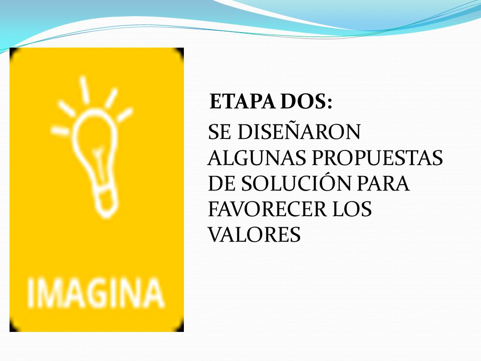 ETAPA DOS: SE DISEÑARON ALGUNAS PROPUESTAS DE SOLUCIÓN PARA FAVORECER LOS VALORES