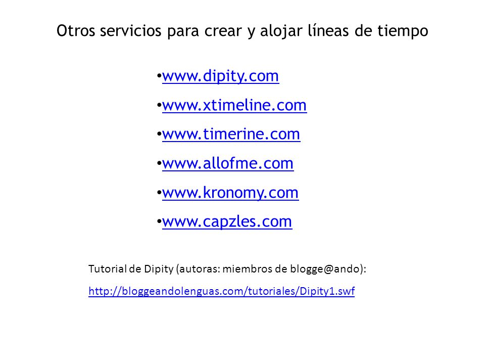Otros servicios para crear y alojar líneas de tiempo